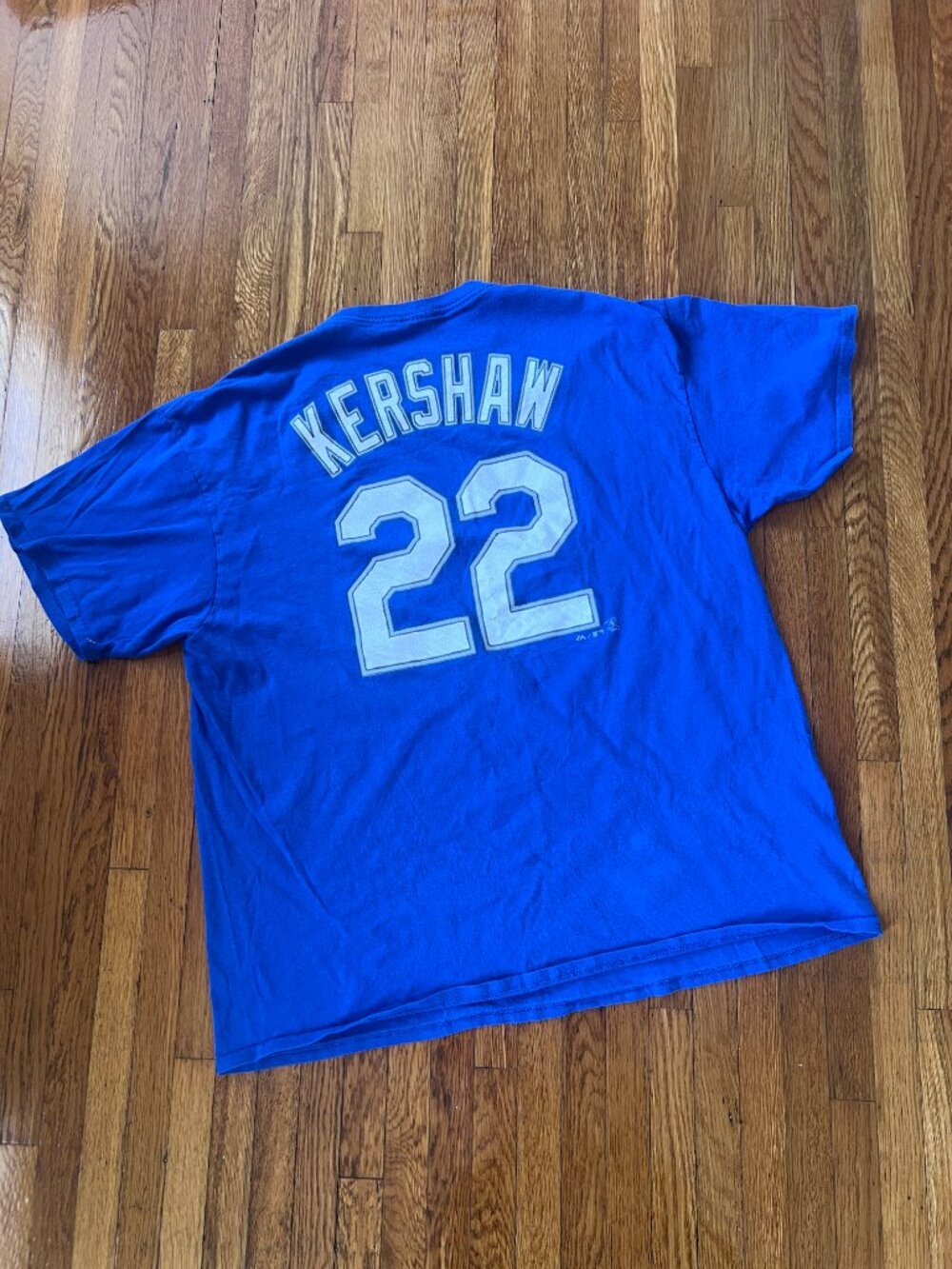 Los Angeles Dodgers Kershaw #22 Blue T-Shirt Jersey Majestic - Men's M/L